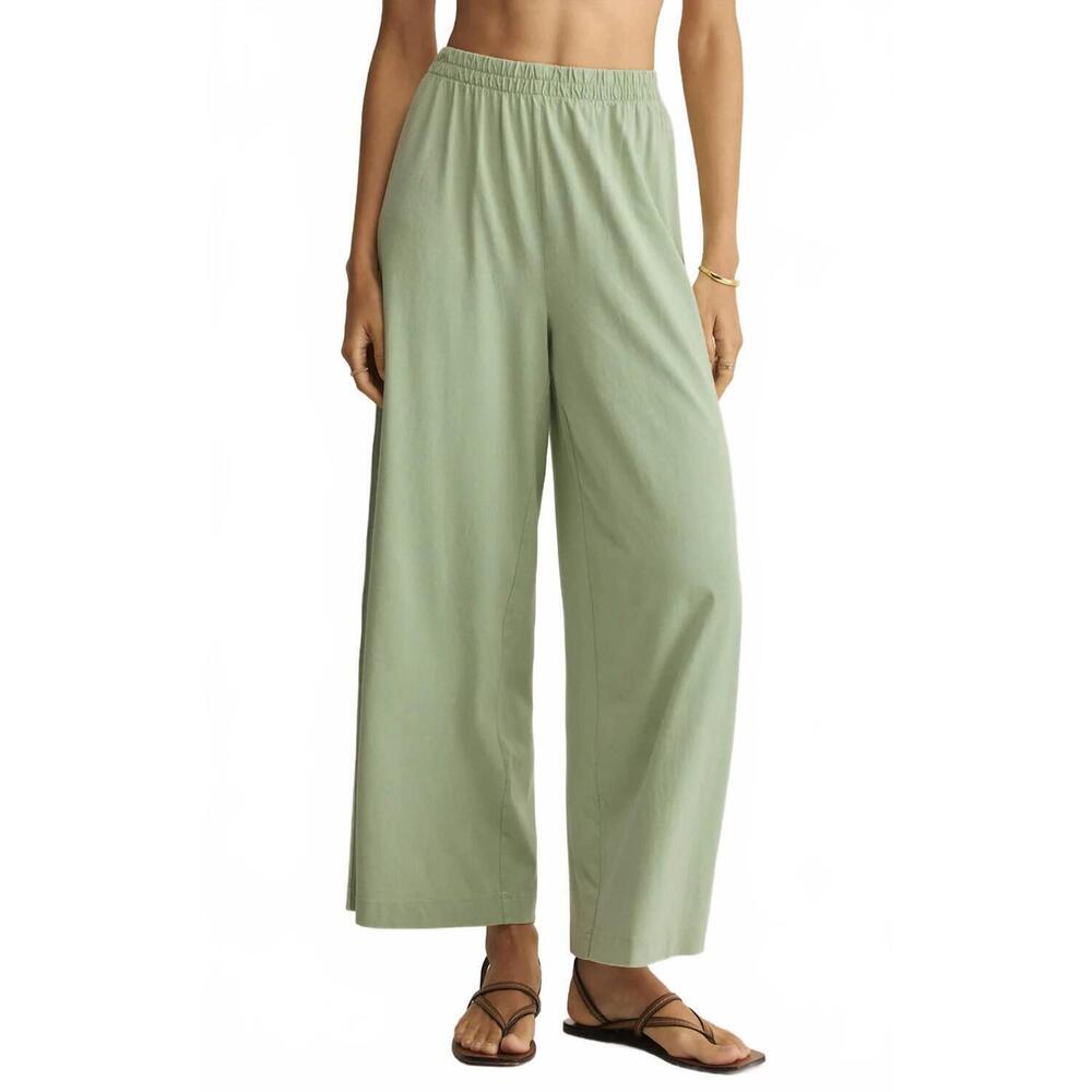 NEW Z SUPPLY scout jersey crop flare pant in crystal green